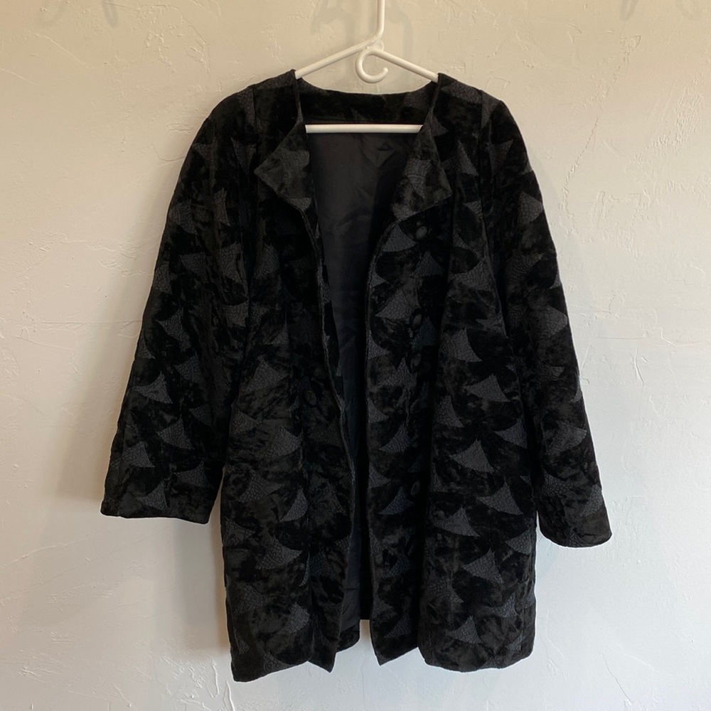 OOAK Handmade Black tapestry coat from Scotland L-XXL